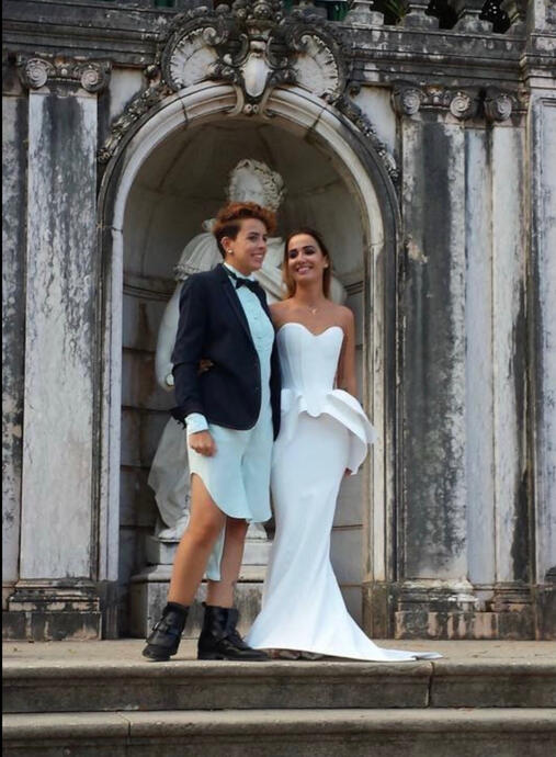 Same-sex destination wedding in Barcelona planned and coordinated by Alex Bell styling