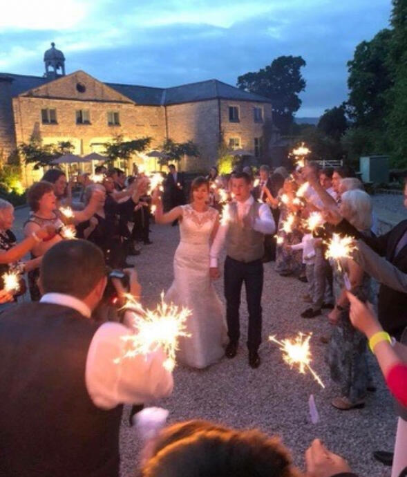 Untitled Sparkler wedding send off in the Cheshire countryside. Planned, styled and coordinated by Alex bell styling